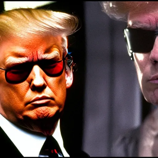 Image similar to donald trump as neo in the matrix