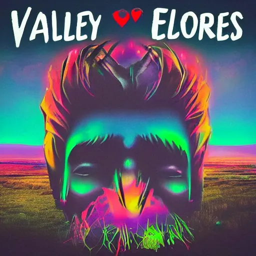 Prompt: valley of broken hearts depressive edm album cover,