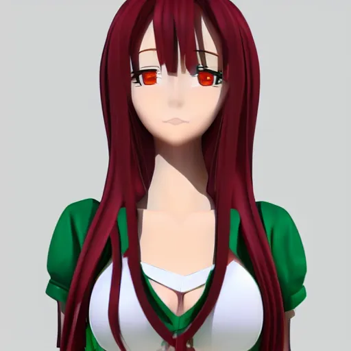 Prompt: 3 d model of anime girl, cel shading, toon shading, cel - shading