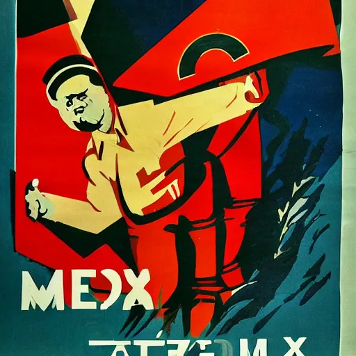 Prompt: a soviet propaganda poster with med - x