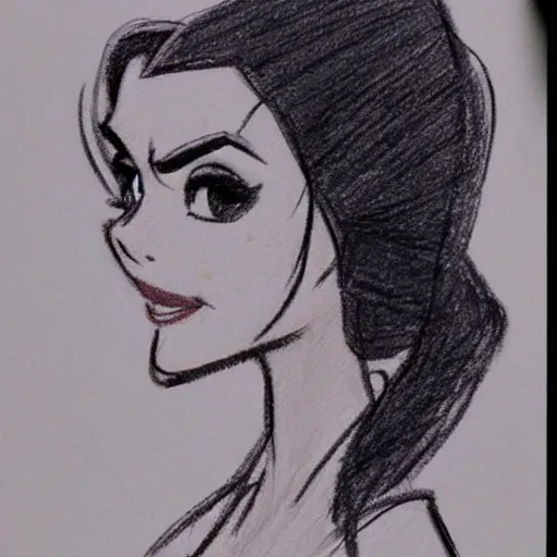 Image similar to milt kahl sketch of victoria justice as princess padme from star wars episode 3