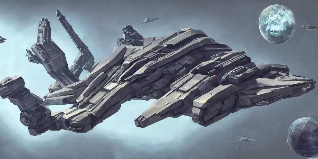 Image similar to Futuristic sci-fi props and gadget, hard surface, collection ,kitbash, parts, Shape and form, in watercolor gouache detailed paintings , hull, elite dangerous, star citizen , modular, pieces , golden ratio, mobius