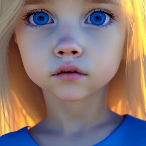 Prompt: ultra realistic and ultra detailed portrait of a young beautiful girl with blond hair and blue eyes falling through the sky, 4 k