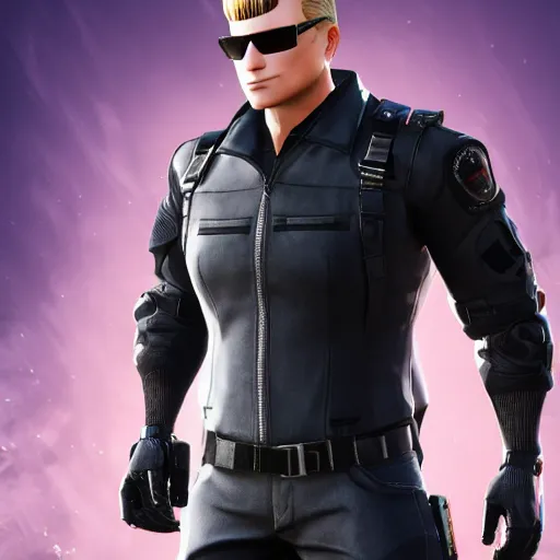 Image similar to albert wesker in fortnite, 4 k, high detail, high - resolution photograph, professional photography, ultra - detail
