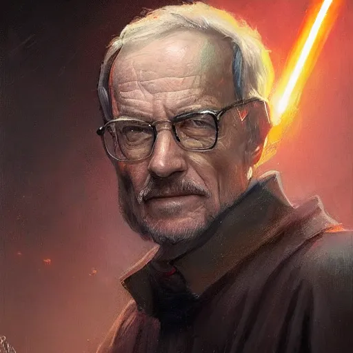 Image similar to portrait of a man by greg rutkowski, chancellor or the galactic alliance, he looks like brian cranston, star wars expanded universe, he is about 6 0 years old, wearing chancellor clothes of the galactic alliance, highly detailed portrait, digital painting, artstation, concept art, smooth, sharp foccus ilustration, artstation hq