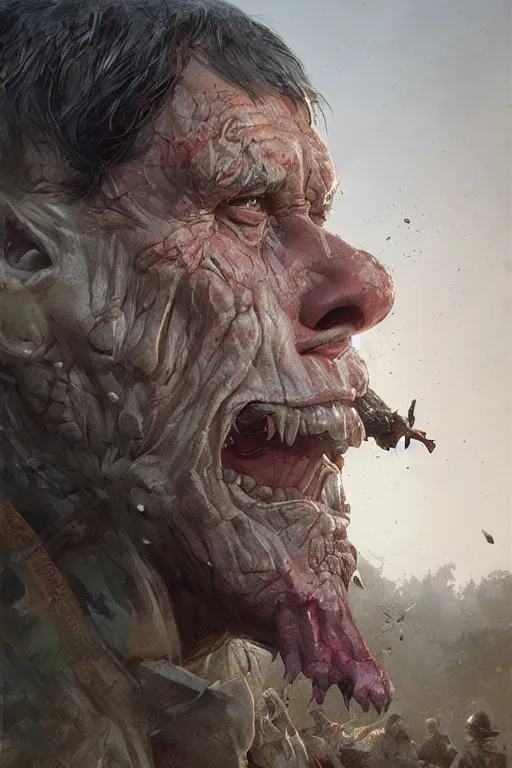 Image similar to stephen king as hillbilly, village, intricate, highly detailed, smooth, artstation, digital illustration by Ruan Jia and Mandy Jurgens and Artgerm and Wayne Barlowe and Greg Rutkowski and Zdislav Beksinski