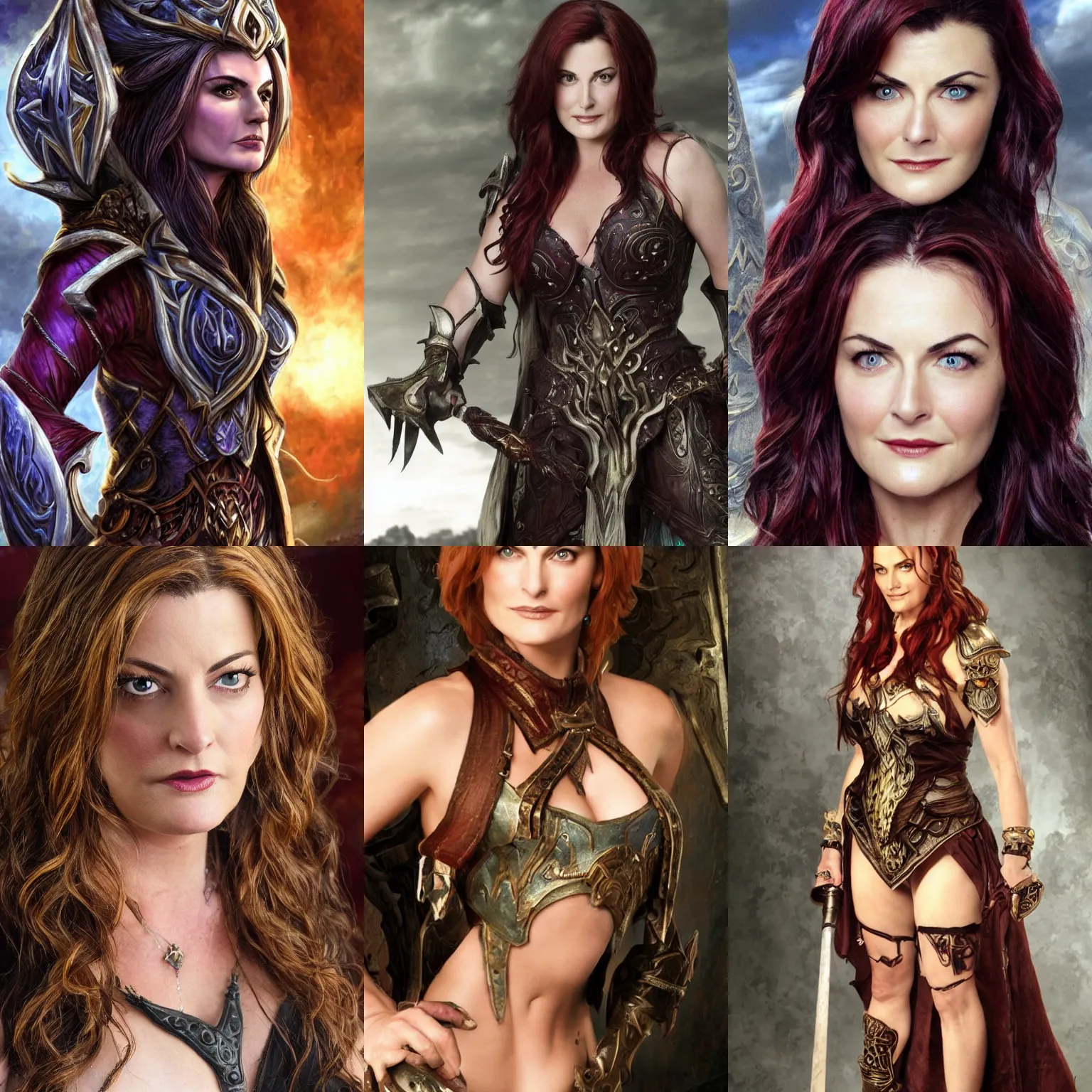 Prompt: Katherine Proudmoore from World of Warcraft portrayed by Mädchen Amick, HD