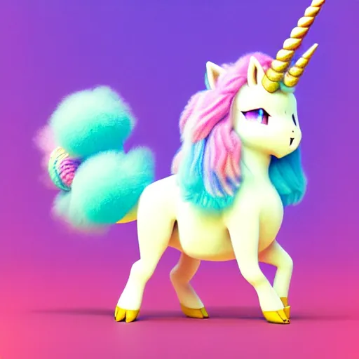 Image similar to a cute fluffy unicorn pokemon:: by Martine Johanna and Simon Stålenhag and Chie Yoshii and Casey Weldon and Guillermo del toro :: ornate, dynamic, particulate, pastel colors, intricate, elegant, highly detailed, centered, artstation, smooth, sharp focus, octane render, 3d