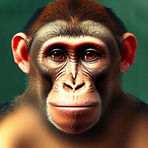 Image similar to a portrait of a monkey covered with sores, pox, hives, bumps, highly detailed