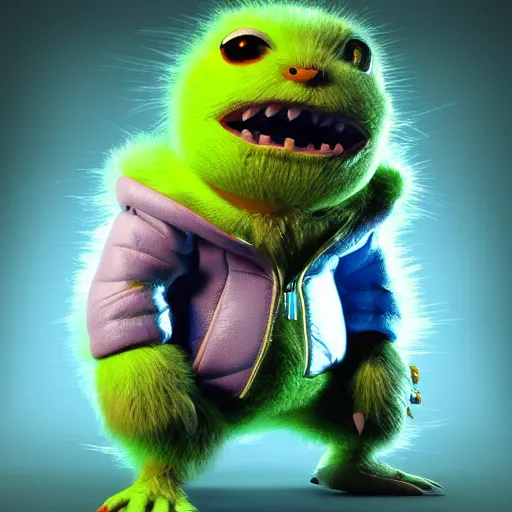 Prompt: high quality 3 d render cyberpunk very tennis ball monster highly detailed, unreal engine cinematic smooth, in the style of blade runner & detective pikachu, basil gogos, chalk, low angle, uhd 8 k, sharp focus, illustrated by basil gogos