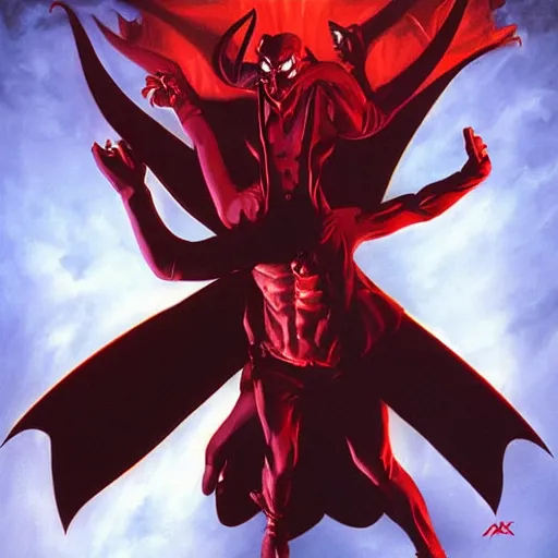 Prompt: Devils and Flames artwork by Alex Ross - n 9