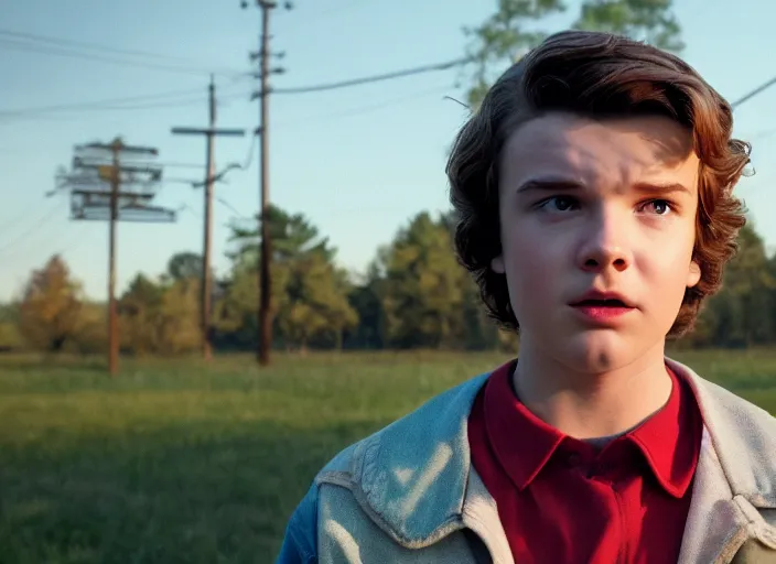 Image similar to film still of jake hopper as mike wheeler in stranger things, 8 k