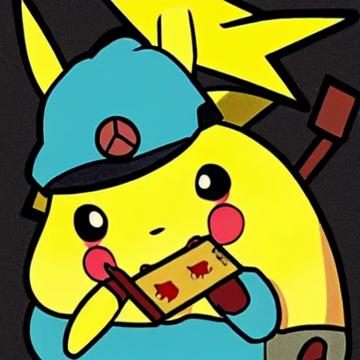 Prompt: photograph of pikachu smoking a blunt, pickachu smoking, smoking blunt, pickachu hitting that loud