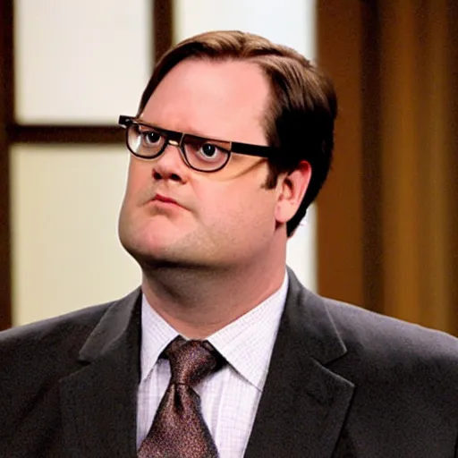 Image similar to dwight schrute pretending to be brian baumgartner