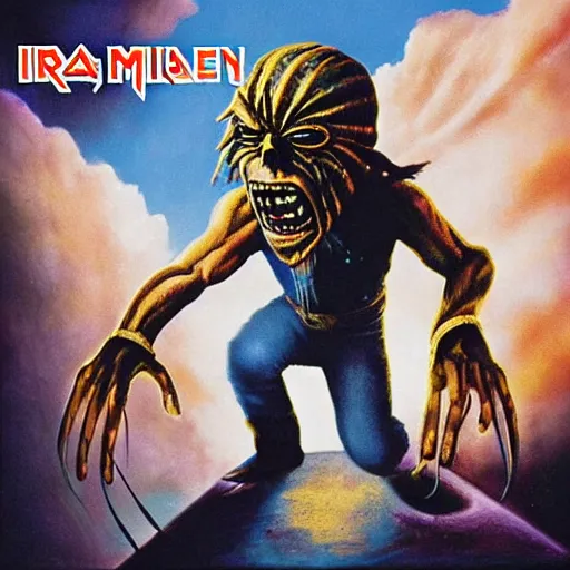 Prompt: iron maiden album cover, where eddie is dressed like a balerina