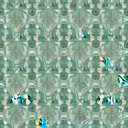 Image similar to symmetry, repeating pattern mint green wall paper. art nouveau