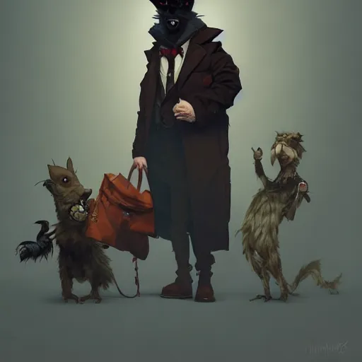 Prompt: Sherlock Detective Anthropomorphic furry fashion vogue Vulture man man wearing a Buzzard costume wearing a hobo costume ripped physique gerald brom bastien grivet greg rutkowski norman rockwell portrait face head beak eyes