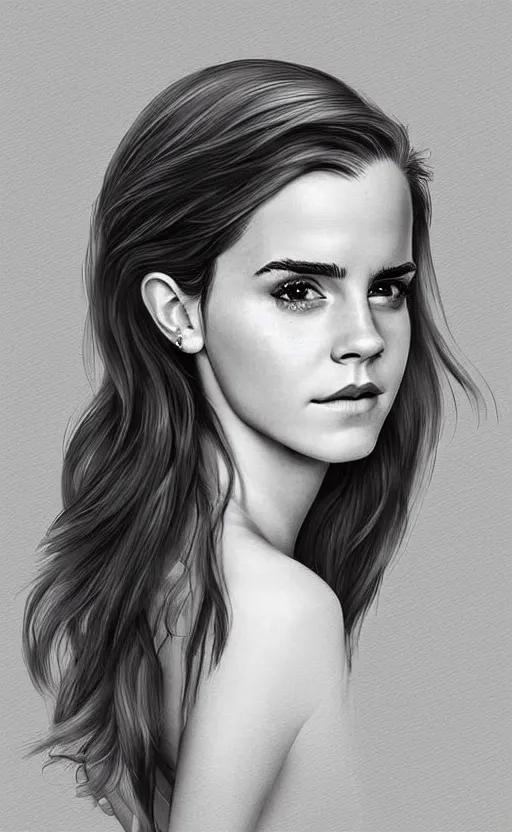 Image similar to Digital art of Emma Watson by RossDraws