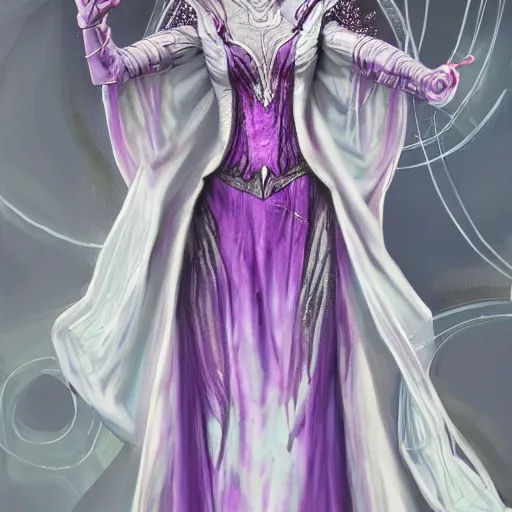 Image similar to alien princess, purple translucent skin!! royalty, white crown, intricate details, flowing gown, padme amidala, art station, sci fi concept art, 8k,