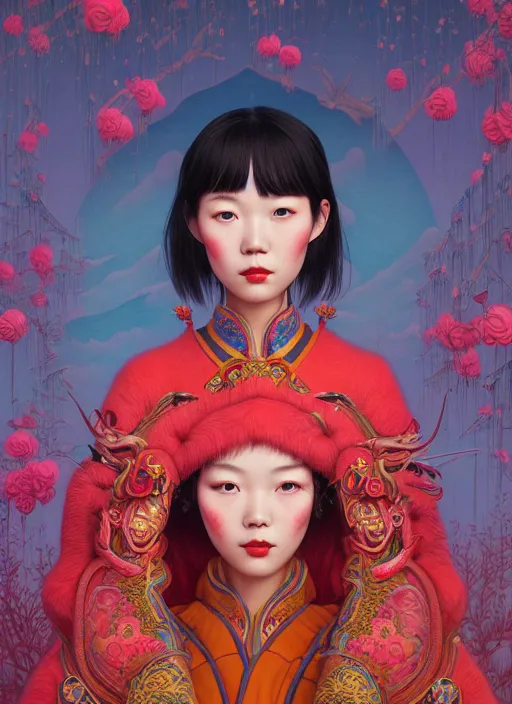 Image similar to pretty yunnan girl : : by martine johanna and simon stalenhag and chie yoshii and casey weldon and wlop : : ornate, dynamic, particulate, rich colors, intricate, elegant, highly detailed, centered, artstation, smooth, sharp focus, octane render, 8 k