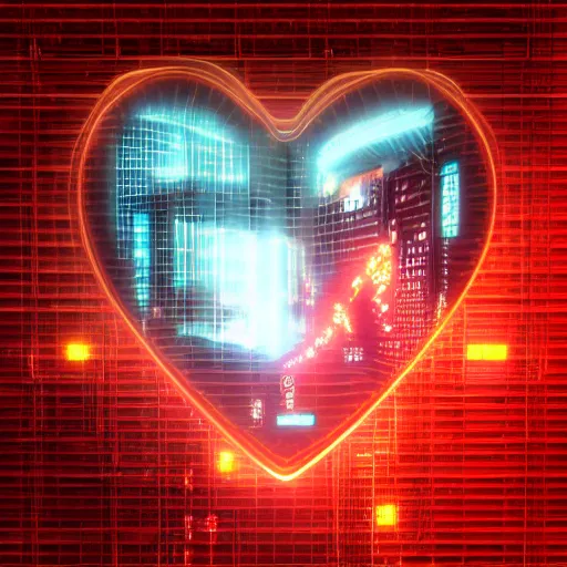 Prompt: “cyberpunk heart, octanerender”