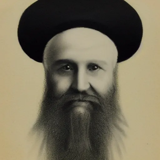 Prompt: charcoal portrait of an early 20th century russian orthodox priest, bald, bierdless, no eyebrows