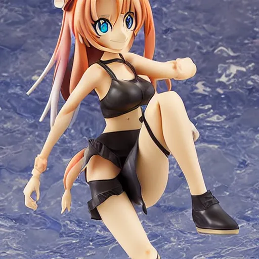 Prompt: anime pvc figure by good - smile, beach girl