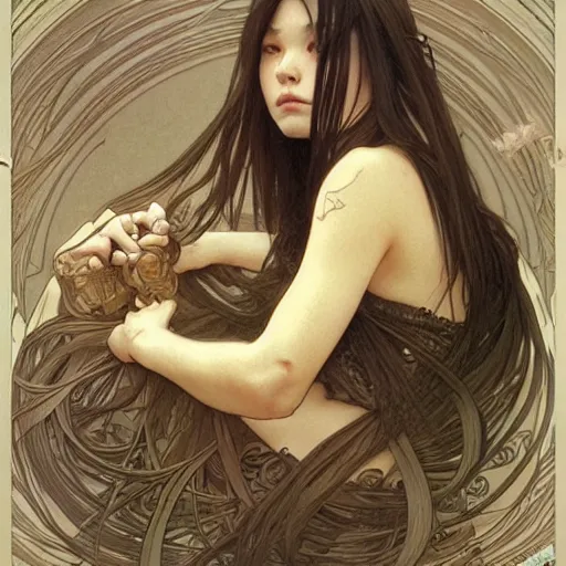 Prompt: amazing lifelike award winning pencil illustration of kago ai trending on art station artgerm greg rutkowski alphonse mucha cinematic