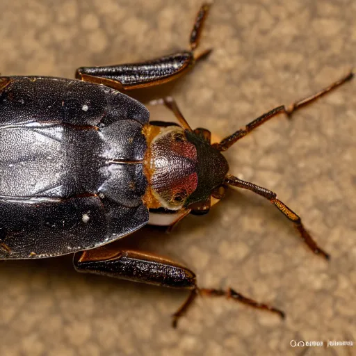 Image similar to a giant brown marmorated stink bug on a bed in a hotel room, bug, beetle, hotel, bed, pentatomidae, halyomorpha halys, canon eos r 3, f / 1. 4, iso 2 0 0, 1 / 1 6 0 s, 8 k, raw, unedited, symmetrical balance, wide angle