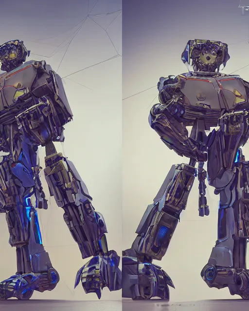 Prompt: Peter Falk's Detective Columbo as a Mecha, hyperdetailed, full body, LED effects, glowing eyes, professional paint job, standing in a city street, distressed paint, photoreal, caustics, octane render, redshift render, Vray render, all in focus, unreal engine, post processing, ultra detailed, trending on artstation