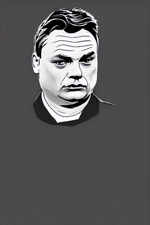 Image similar to minimalist viktor orban, illustration, vector art