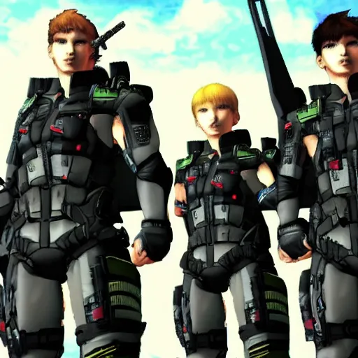 Prompt: Jetstream Sam from Metal Gear, he is standing next to Omori, Jetstream Sam and Omori standing next to each other