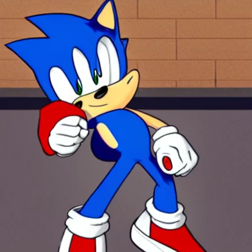 Image similar to very very very fat sonic the hedgehog