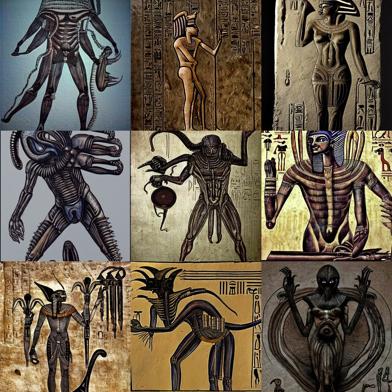 Prompt: ancient egyptian art of [ xenomorph ] [ giger ] [ alien ] from movie aliens