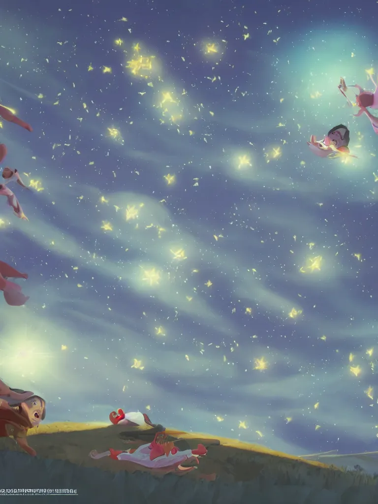 Image similar to shooting star by disney concept artists, blunt borders, rule of thirds