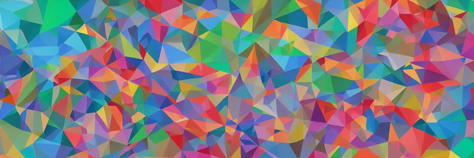 Image similar to landscape scenery, Mural, Hyperprism, Geometric, Polygonal