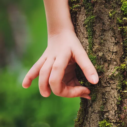 Image similar to Growing Hands Tree in the Garden, 40nm lens, summer day, 4k,