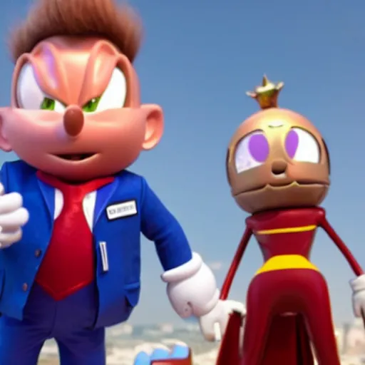 Image similar to elon musk as doctor eggman in sonic live action movie , 8k resolution, full HD, cinematic lighting, award winning, anatomically correct