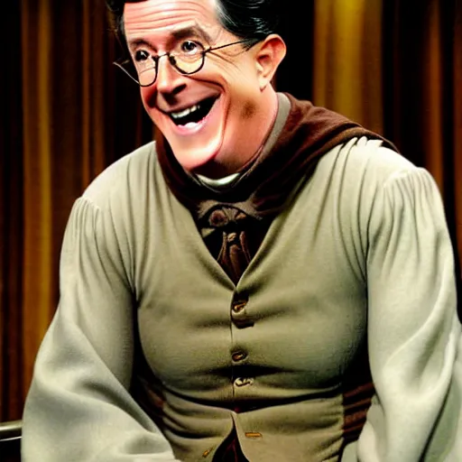 Image similar to stephen colbert as part of the fellowship of the ring