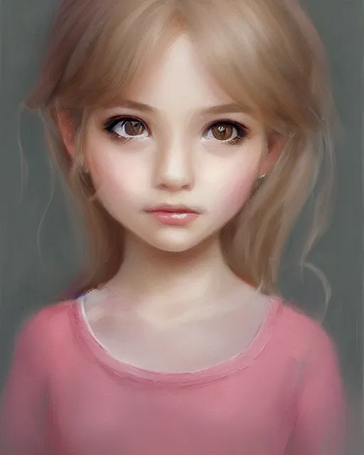 Image similar to portrait of a cute girl painted by Nicoletta Ceccoli, detailed, award winning, digital painting, artstation, concept art, smooth, sharp focus, illustration,