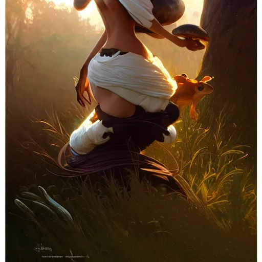 Prompt: long shot photo of a cow with mushrooms growing on its back, highly detailed, digital painting, artstation, smooth, sharp focus, illustration, art by artgerm and greg rutkowski and alphonse mucha