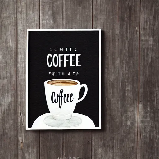 Prompt: watercolor coffee poster