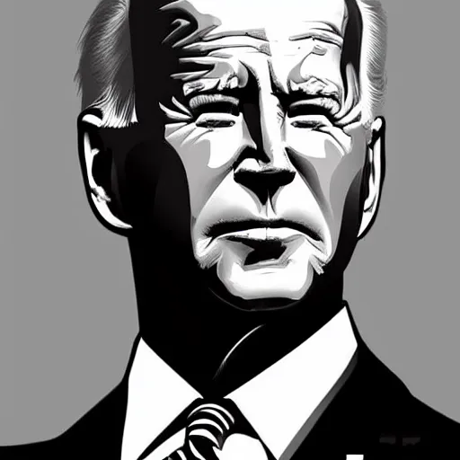 Image similar to concept art of joe biden by jama jurabaev, brush hard, artstation, high quality, brush stroke