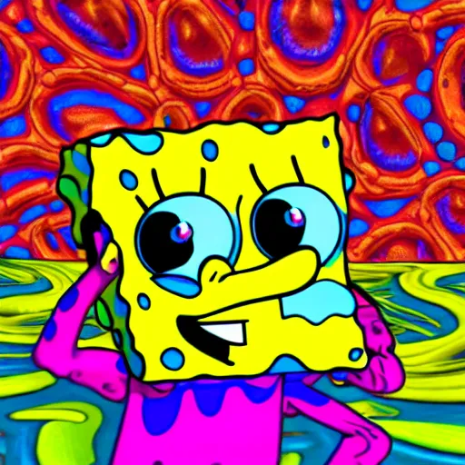 Image similar to psychedelic SpongeBob hd