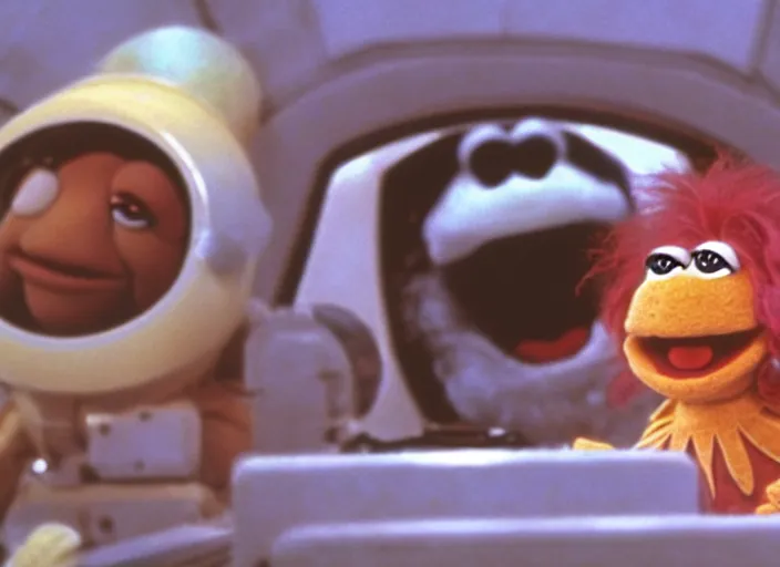 Prompt: scene from the 1 9 6 8 science fiction film muppet 2 0 0 1 : a space odyssey
