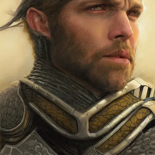 Image similar to snake as a realistic fantasy knight, closeup portrait art by donato giancola and greg rutkowski, realistic face, digital art, trending on artstation, symmetry!!