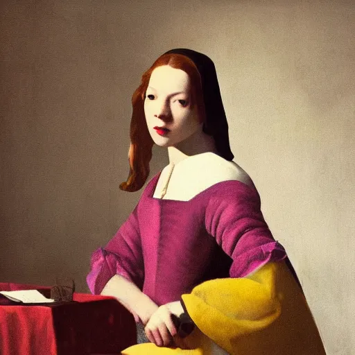 Prompt: portrait of cherry valance by johannes vermeer, hd, beautiful, glamorous, award winning, 4 k