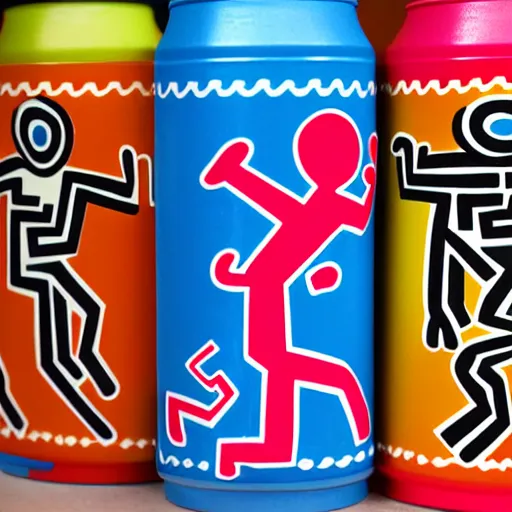 Image similar to keith haring soda can design