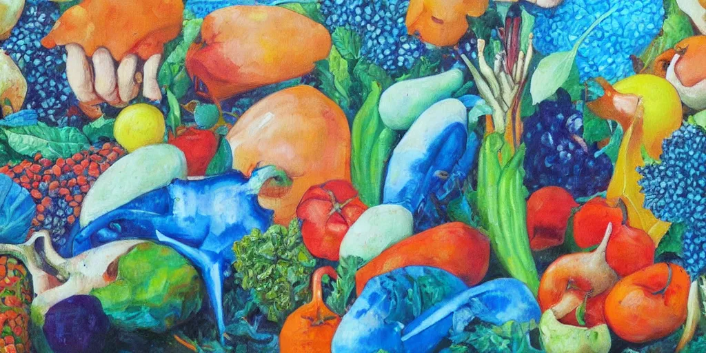 Prompt: detailed modern painting of veganism