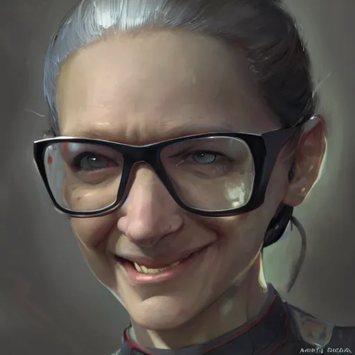 Prompt: gordon freeman as a smiling woman, hd shot, digital portrait,, artstation, comic style, by artgerm, jakub rozalski and charlie bowater